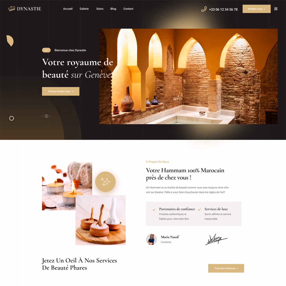 Dynastie Hammam - Design UI/UX Figma
